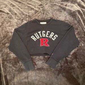 cropped rutgers crewneck